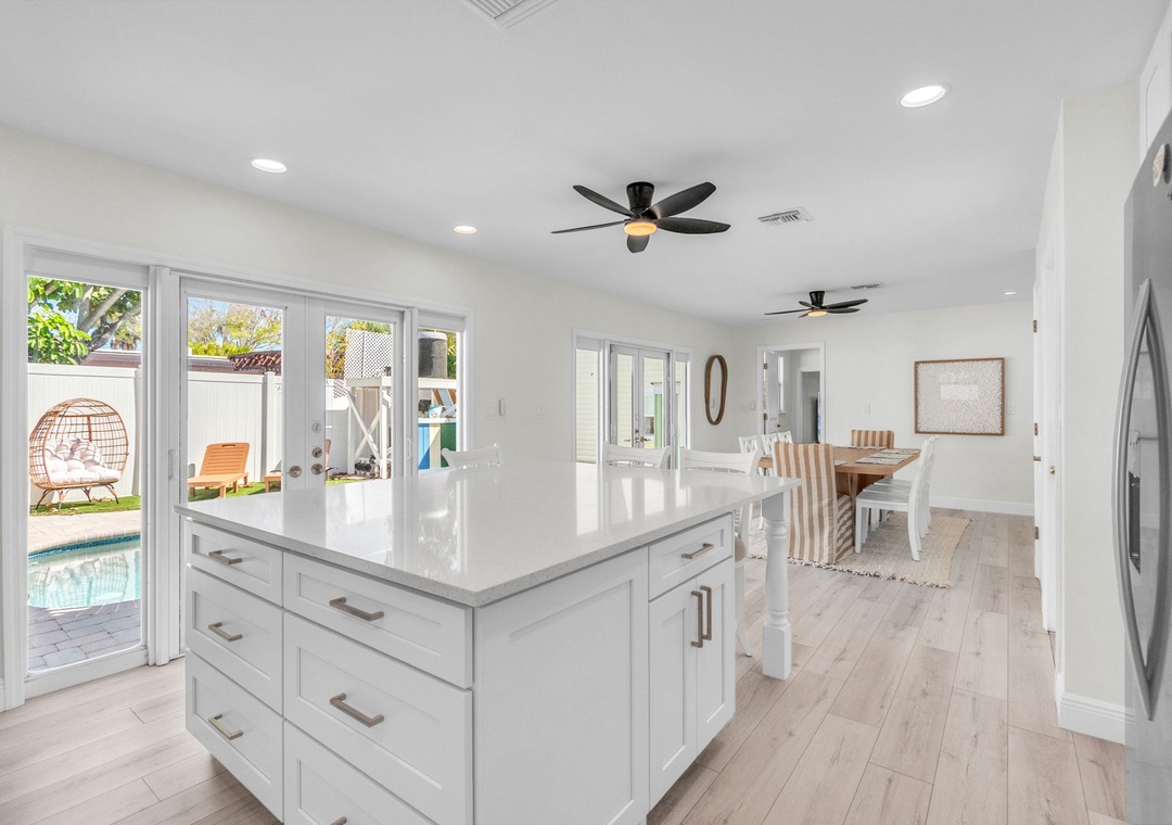 Spacious Living Area with Access to the Pool Deck - 1st Level