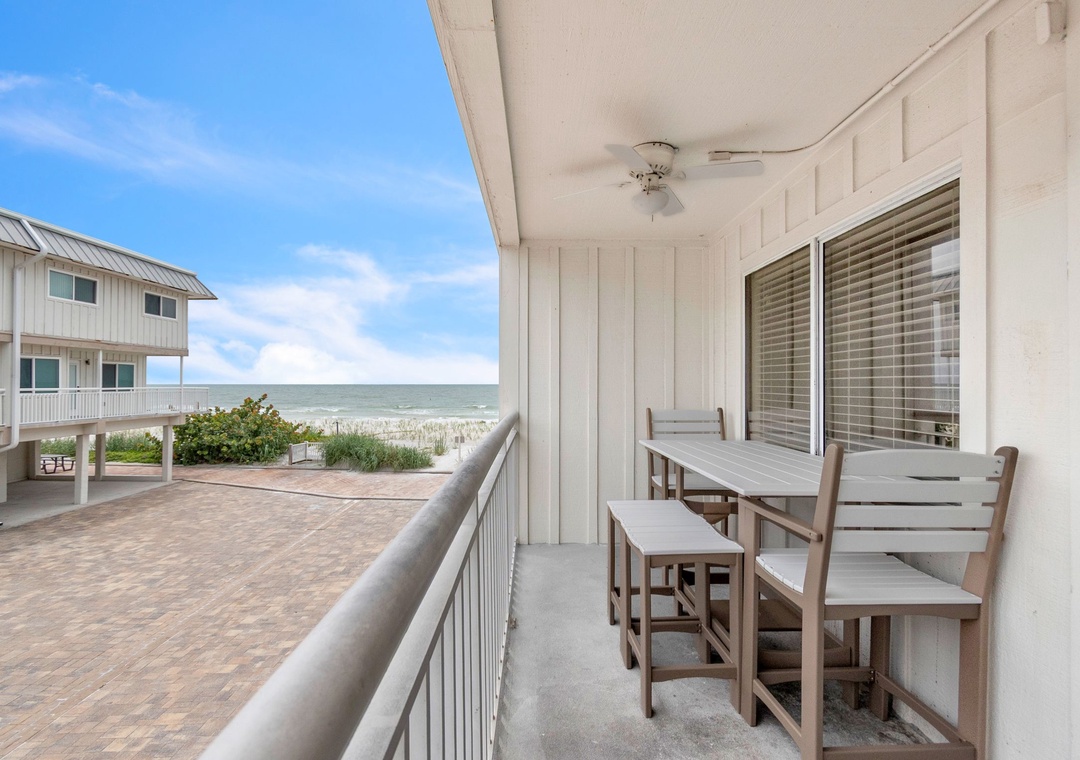 Private Balcony off Living Room with Gulf Views - Main Level