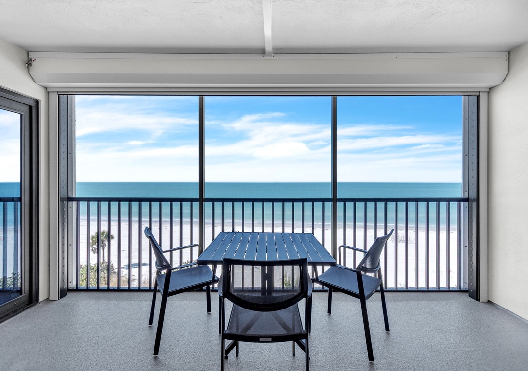 Screened Balcony with Amazing Beach and Gulf Views