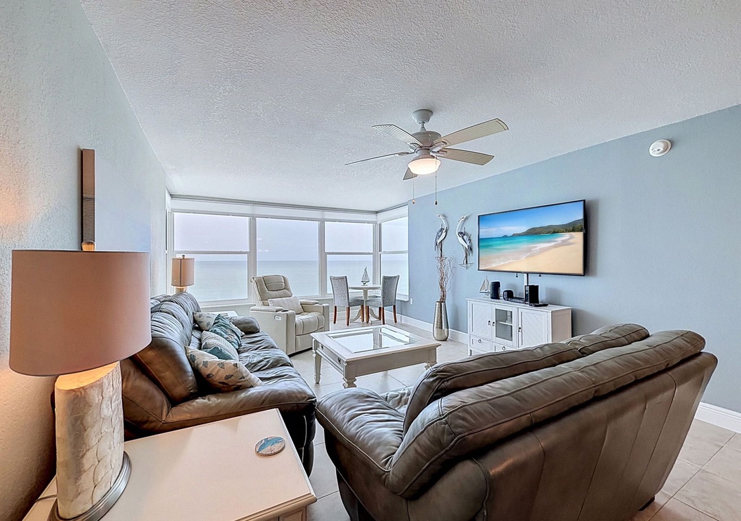 Living Room with Large Smart TV