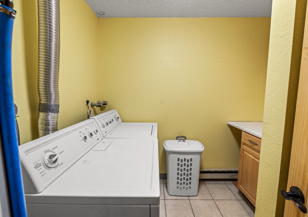Your private laundry room features full-size washer and dryer, making longer stays effortless and convenient.