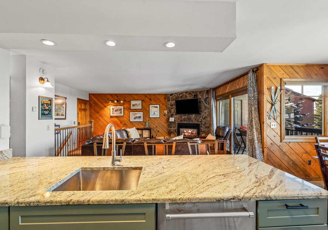 Kitchen Area & Living Room