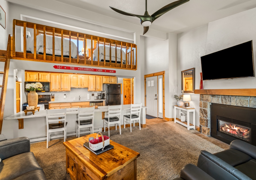 Living Area & Kitchen