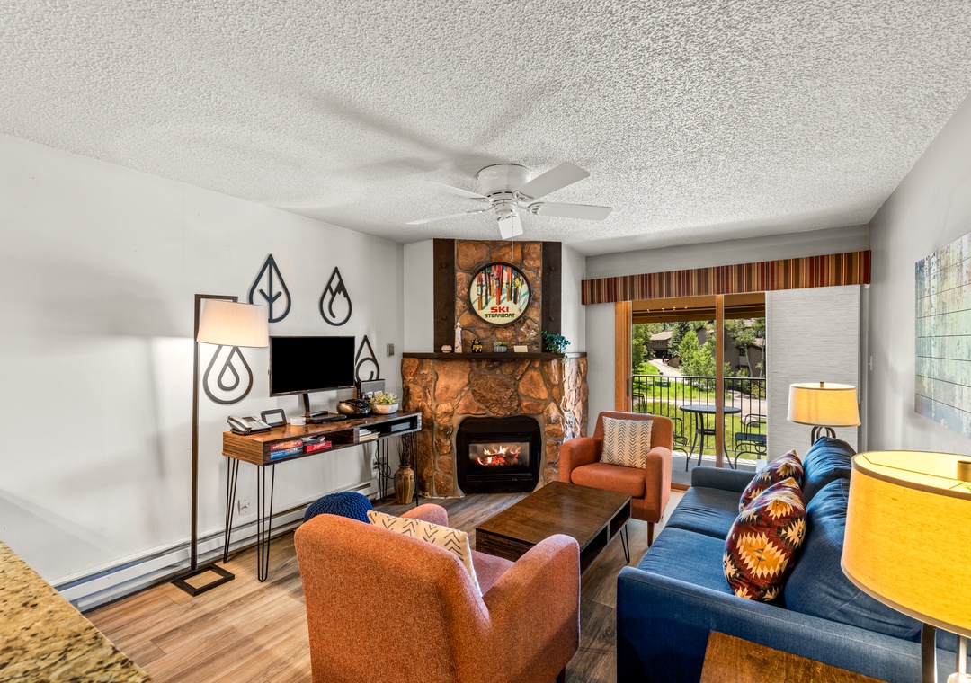 Living Area with Fireplace