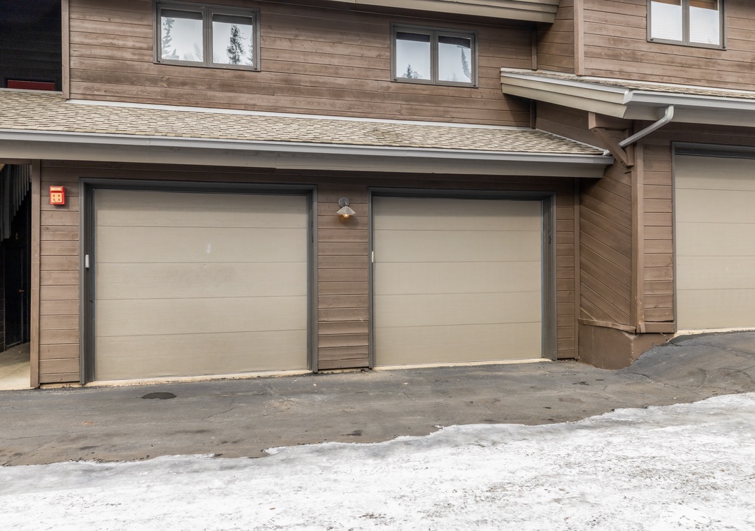 One car garage plus one covered parking spot.