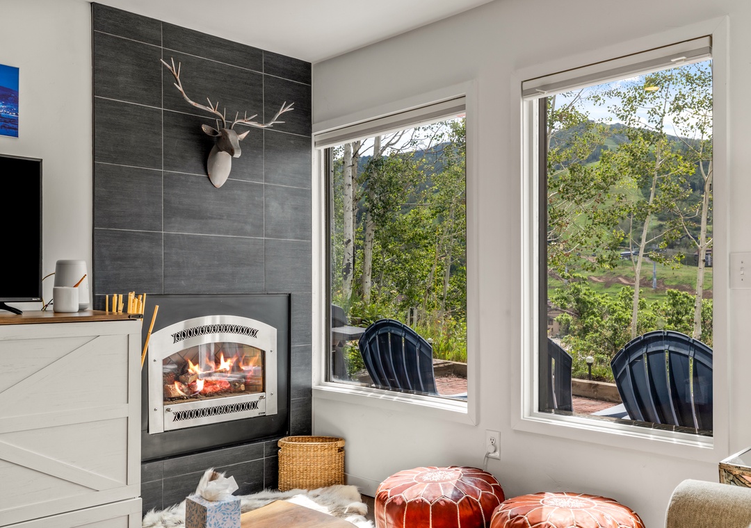 Cozy fireplace