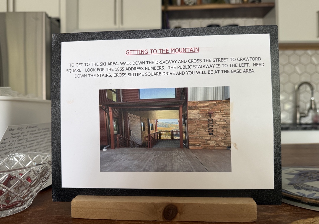 Directions to Walk to Ski Access
