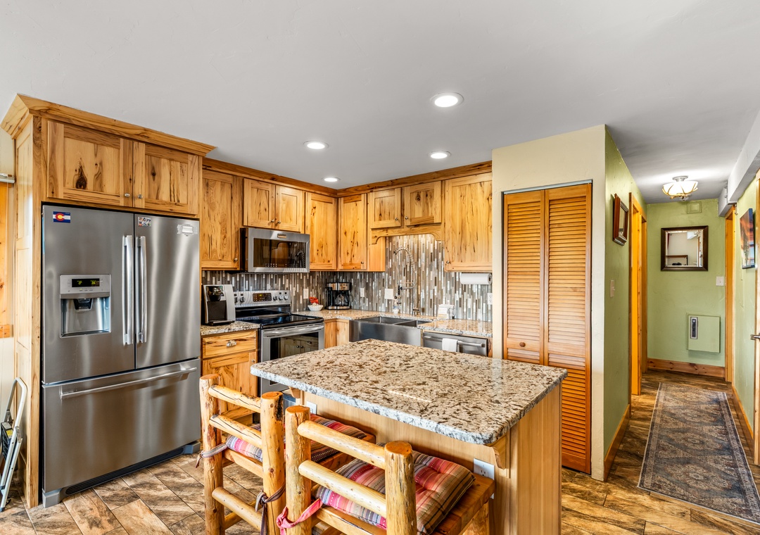 Kitchen with stainless steel appliances