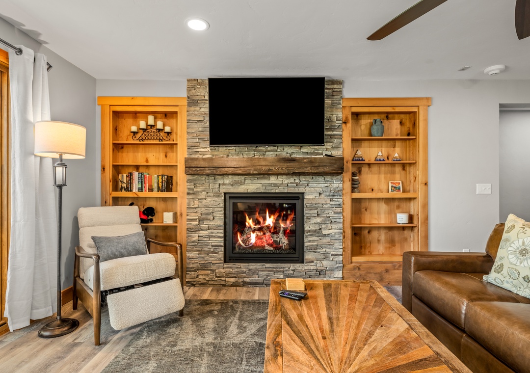 Cozy fireplace