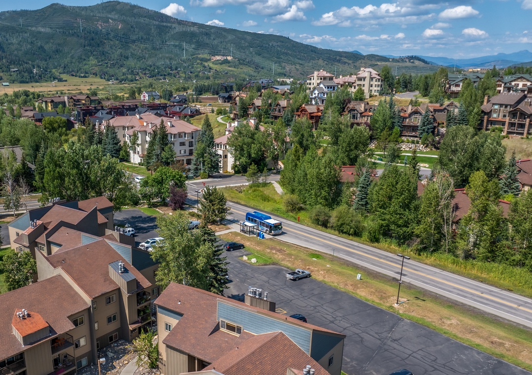 Free Bus Stop in front of Shadow Run Condo
