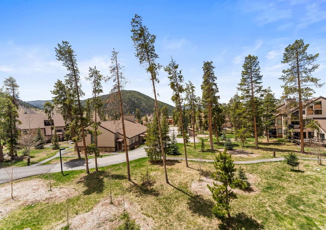 Mountain resort community nestled among towering pines with scenic trails and peaceful alpine surroundings.