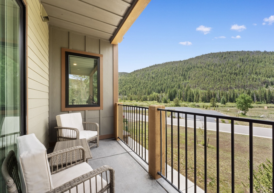 Sip your morning coffee while taking in the stunning mountain views from your private balcony.
