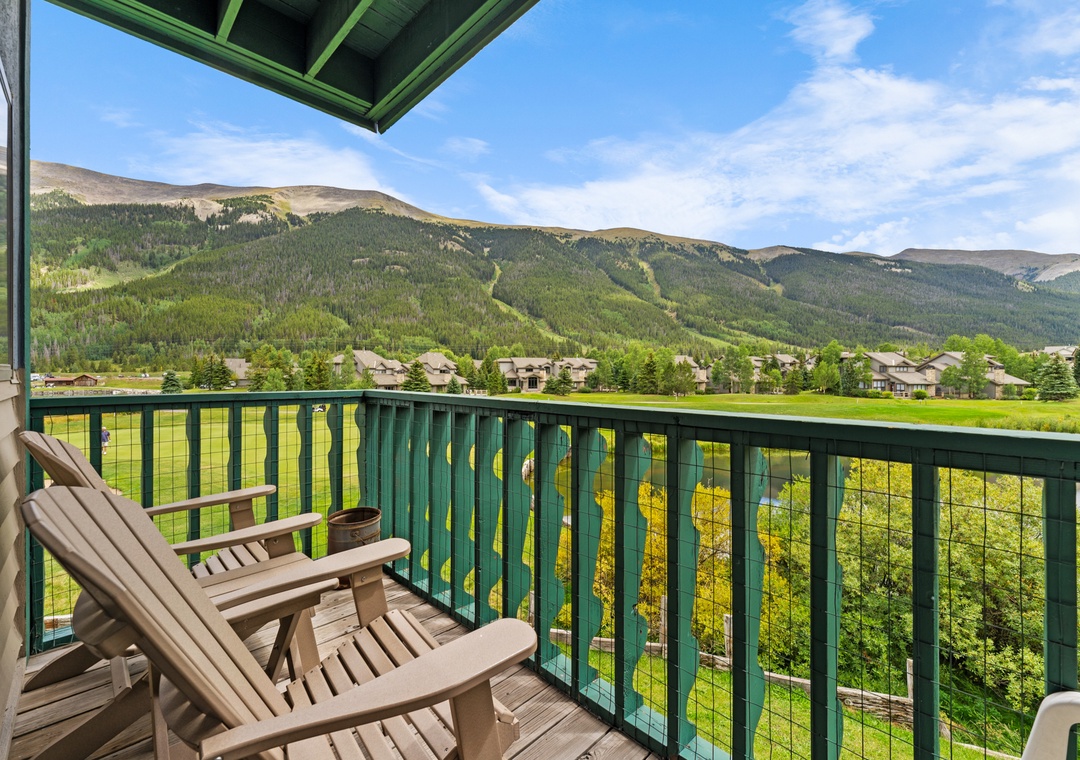 Breathtaking mountain views await from your private balcony, where you can unwind in comfortable seating while soaking in the peaceful valley scenery.