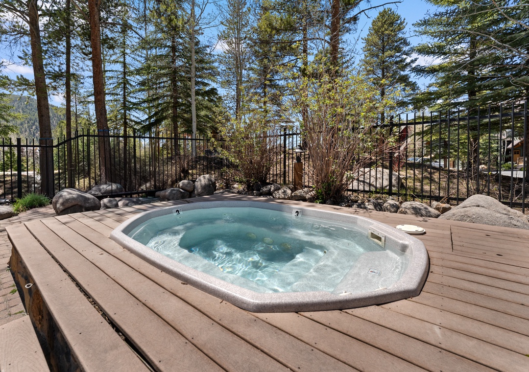 Shared outdoor hot tub.