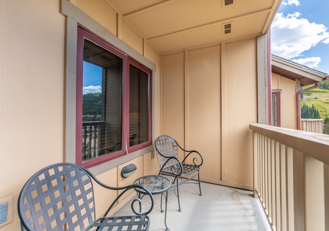 Sip morning coffee on your private balcony while taking in sweeping mountain views and fresh alpine air.