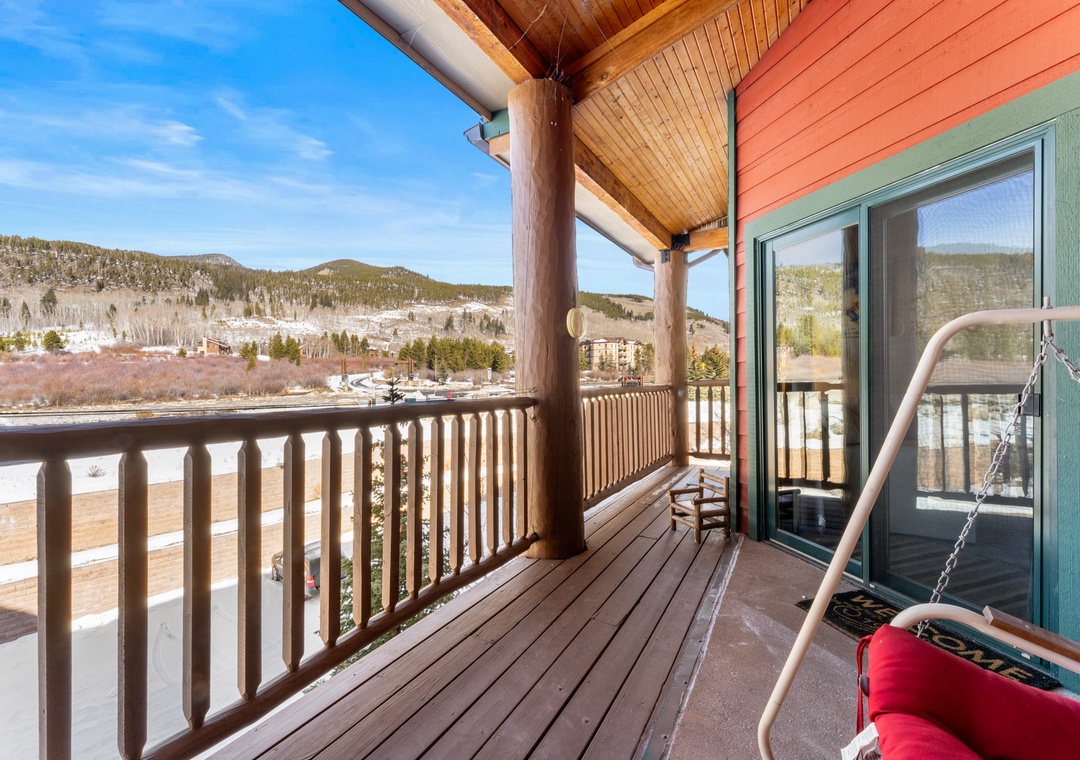 Step onto your private balcony and breathe in the crisp mountain air as you soak in stunning views of snow-capped peaks.