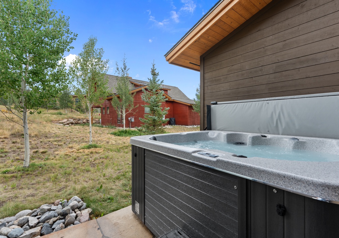 Soak away your cares in your private hot tub surrounded by aspen trees and mountain air. The perfect spot to unwind after a day of adventure.