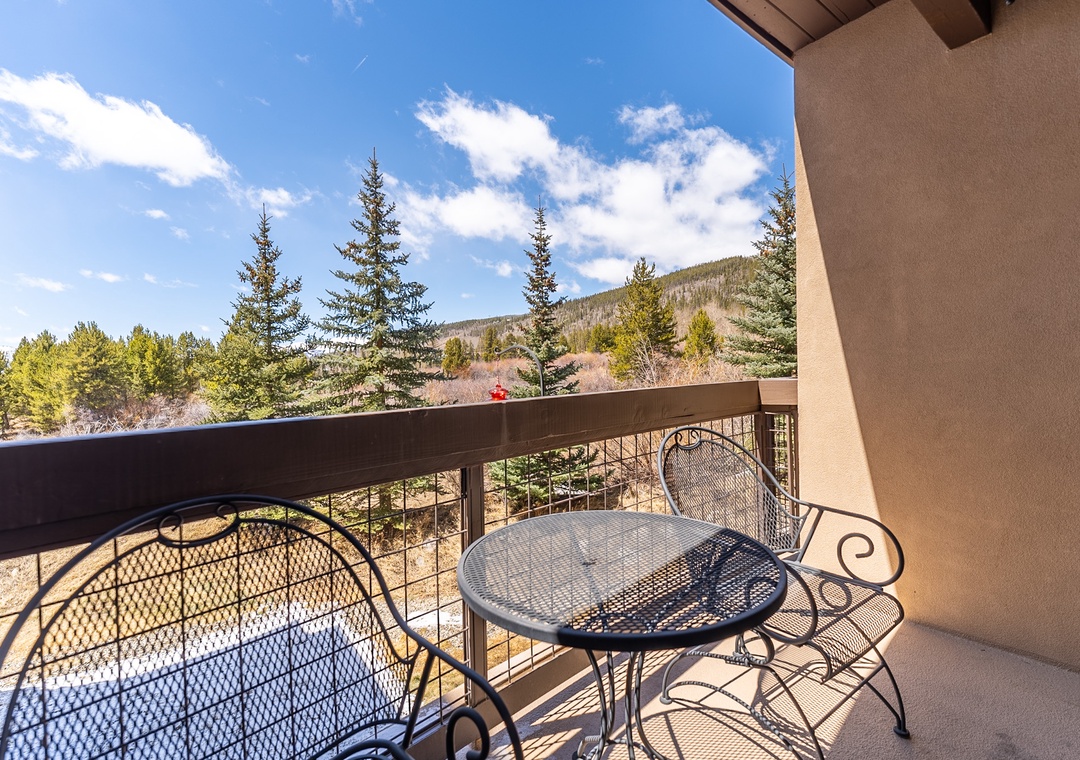 Step onto your private balcony and breathe in the fresh mountain air while enjoying panoramic forest views.
