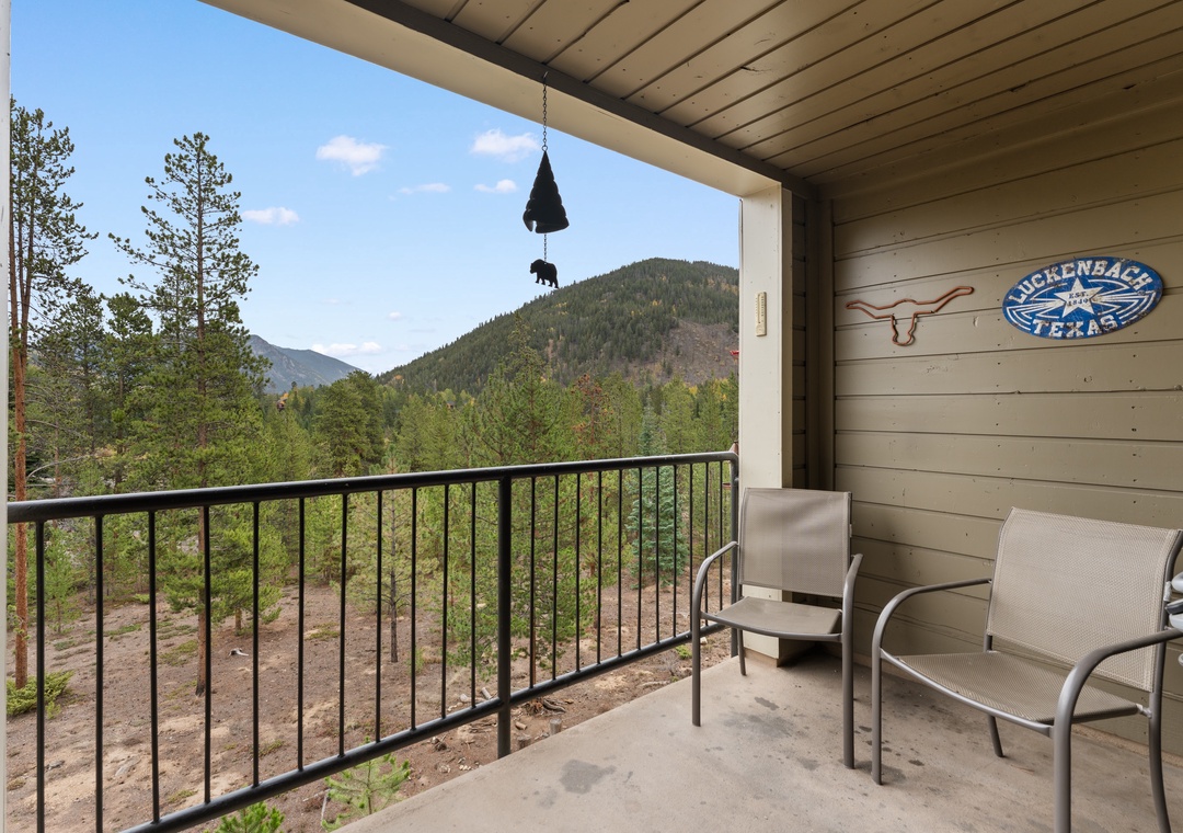 Step onto your private balcony and soak in sweeping mountain views framed by tall pines. This peaceful retreat invites you to unwind with morning coffee or evening stargazing in the fresh mountain air.