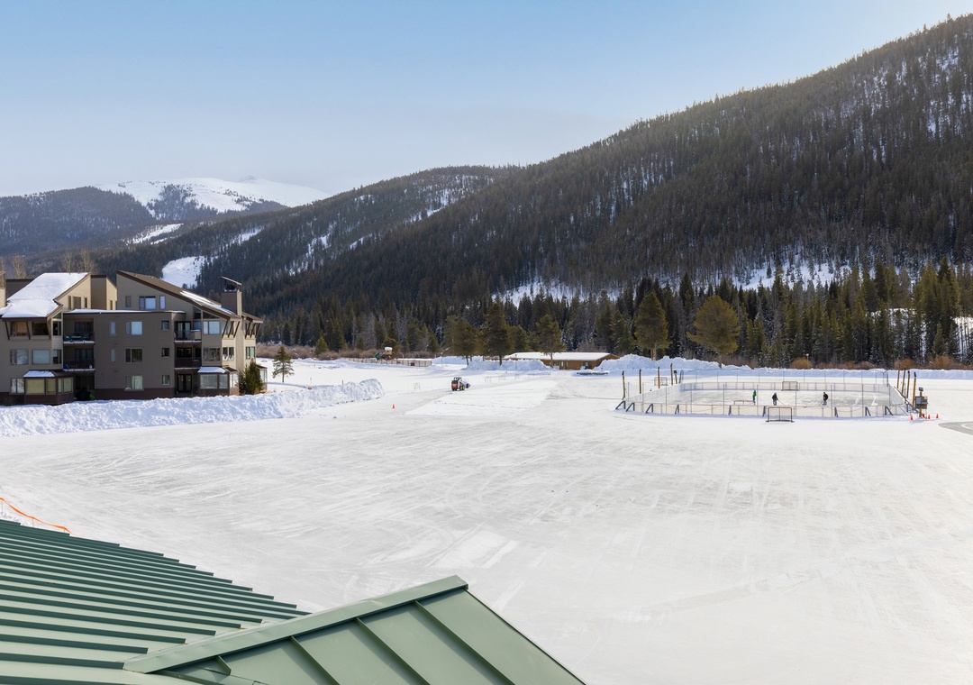 A winter wonderland with snow-covered mountains and pristine skiing terrain right outside your mountain retreat.