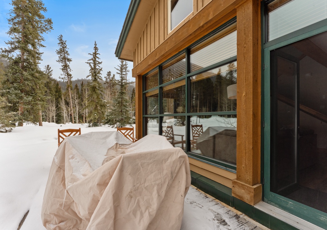 A winter retreat nestled in a forested mountain setting, where snow-covered pines frame the peaceful surroundings. Perfect for a quiet alpine getaway.