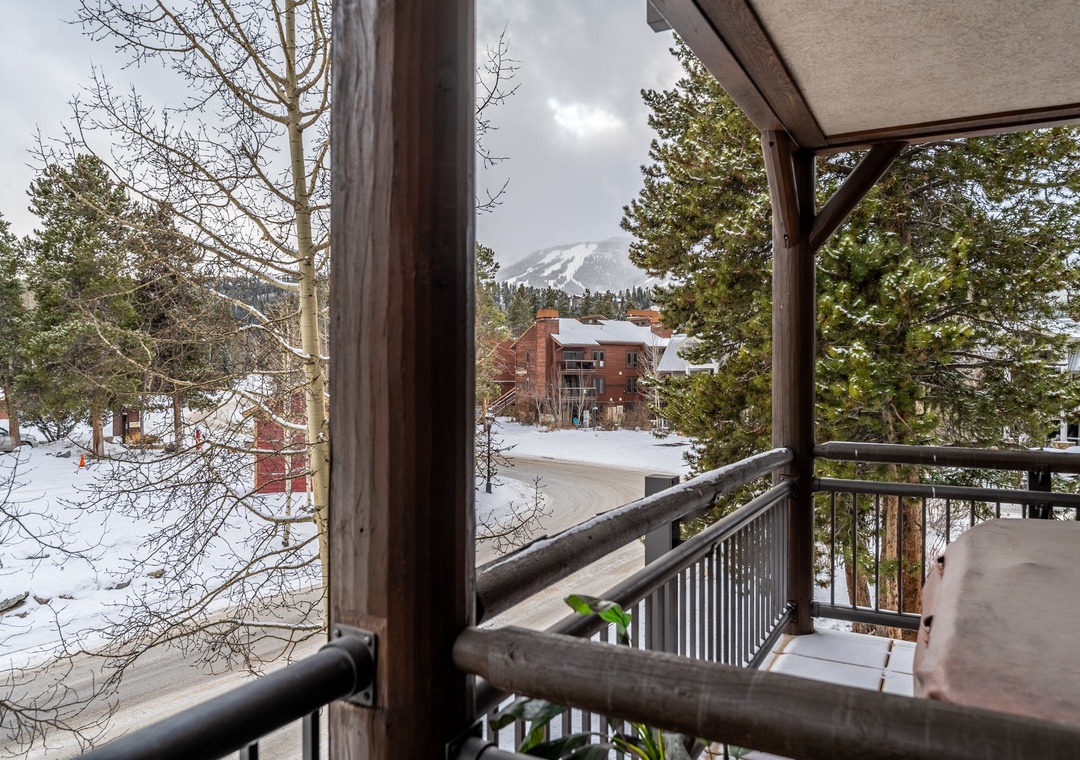 Snow-capped mountain views from your private balcony create the perfect winter retreat backdrop.