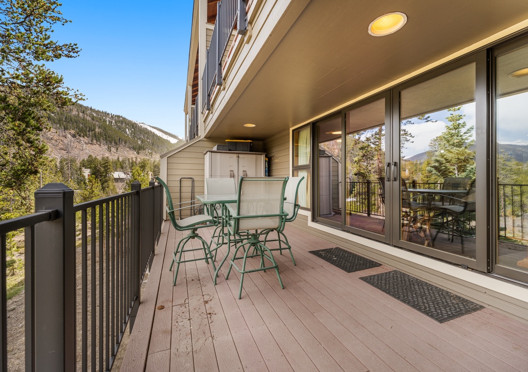 Step onto your private deck where mountain views stretch endlessly before you, perfect for morning coffee or evening relaxation.