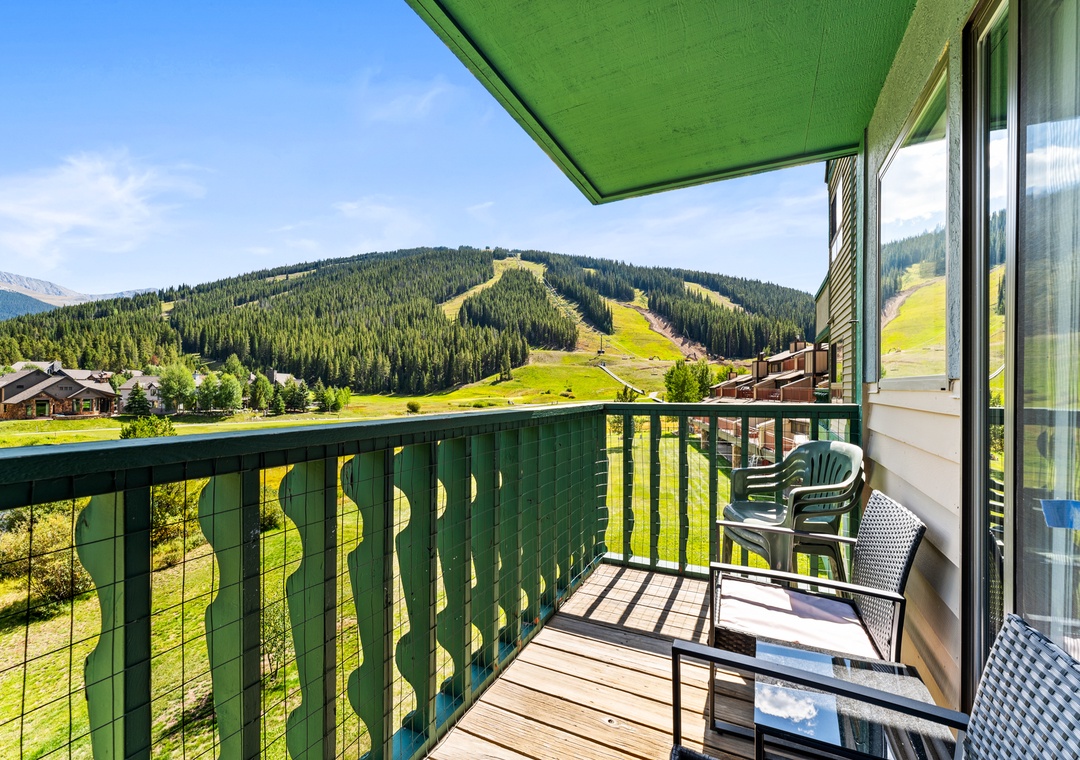 Step onto your private balcony and breathe in the crisp mountain air while gazing at stunning alpine slopes and verdant valleys stretching endlessly before you.