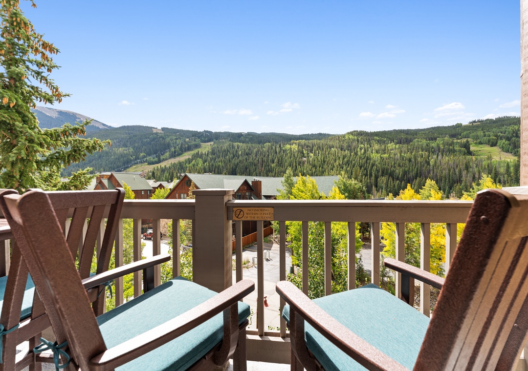 Unwind on your private balcony with breathtaking mountain vistas stretching across forested valleys and rolling peaks.