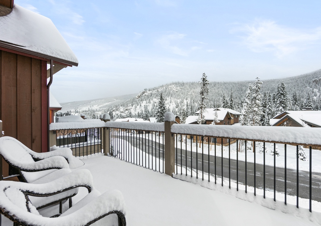 Step onto your private balcony and breathe in the crisp mountain air while snow-dusted peaks create your perfect winter backdrop.