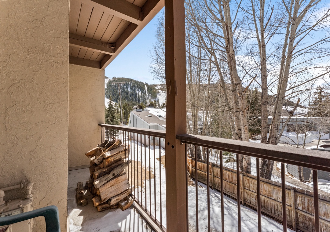 Private balcony with outdoor seating.