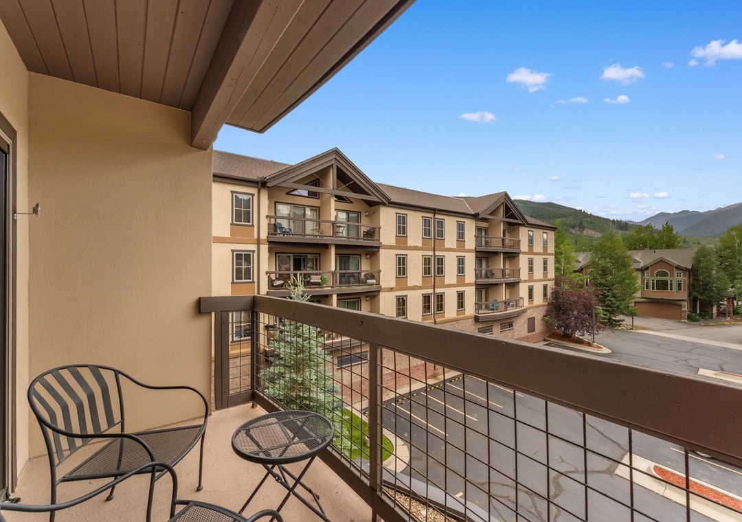 Step out onto your private balcony and breathe in the crisp mountain air while admiring spectacular views of the surrounding peaks.