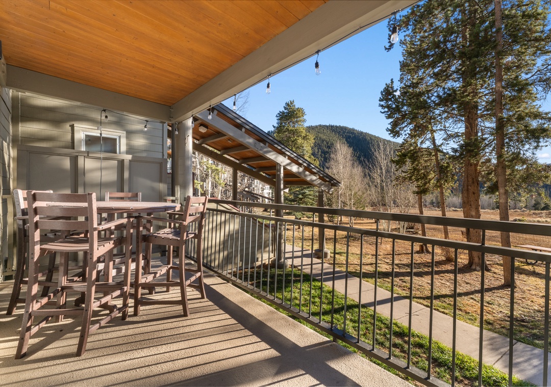 Sip your morning coffee on your private deck while gazing at stunning mountain views through towering pines.