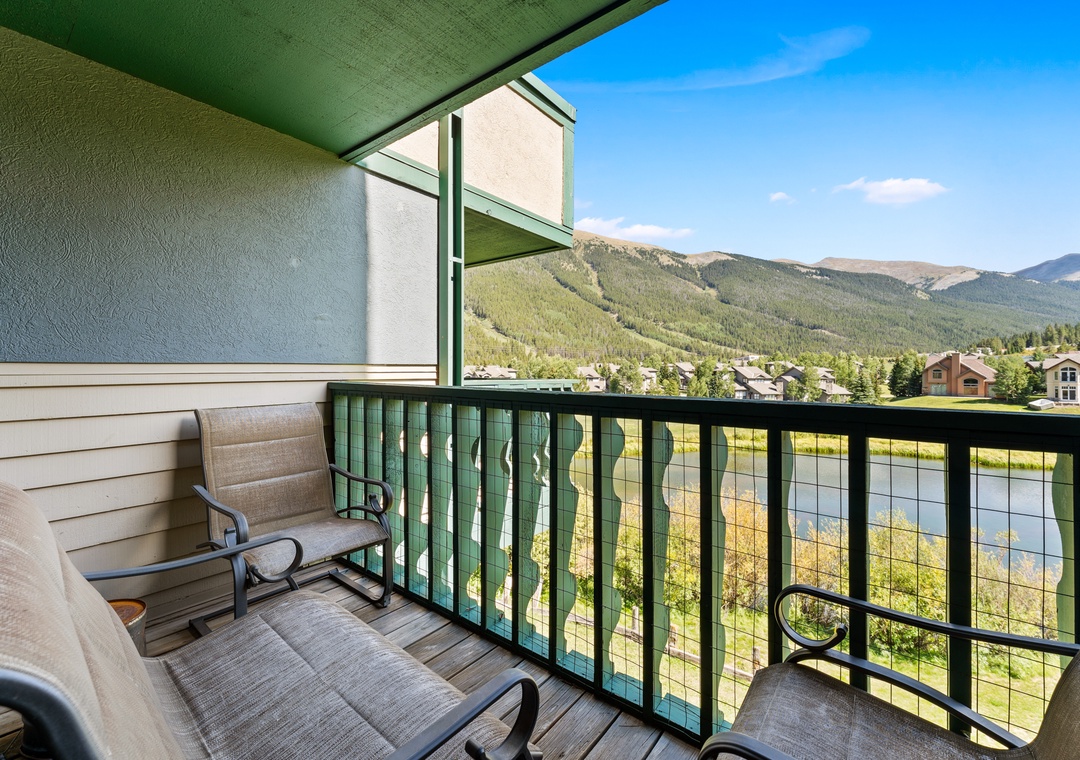Unwind on your private balcony with stunning mountain views stretching across the valley below.
