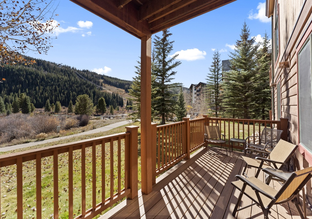 Sip your morning coffee on this private balcony while soaking in breathtaking mountain views and crisp alpine air.