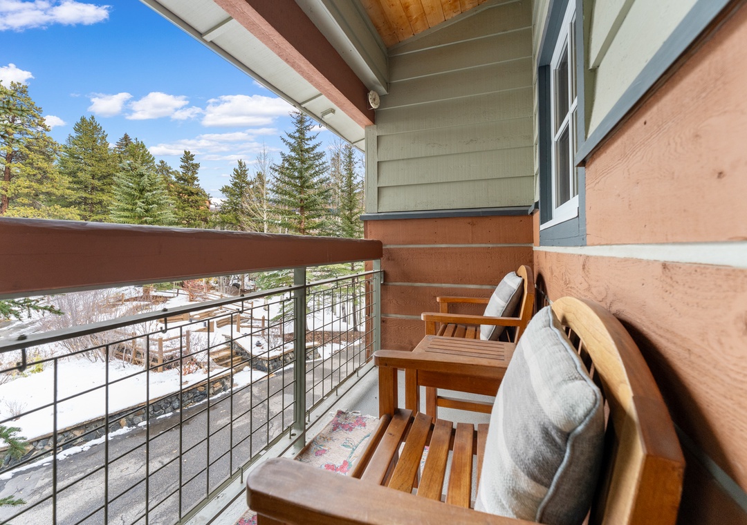 Sip your morning coffee on your private balcony while taking in peaceful forest views and fresh mountain air.