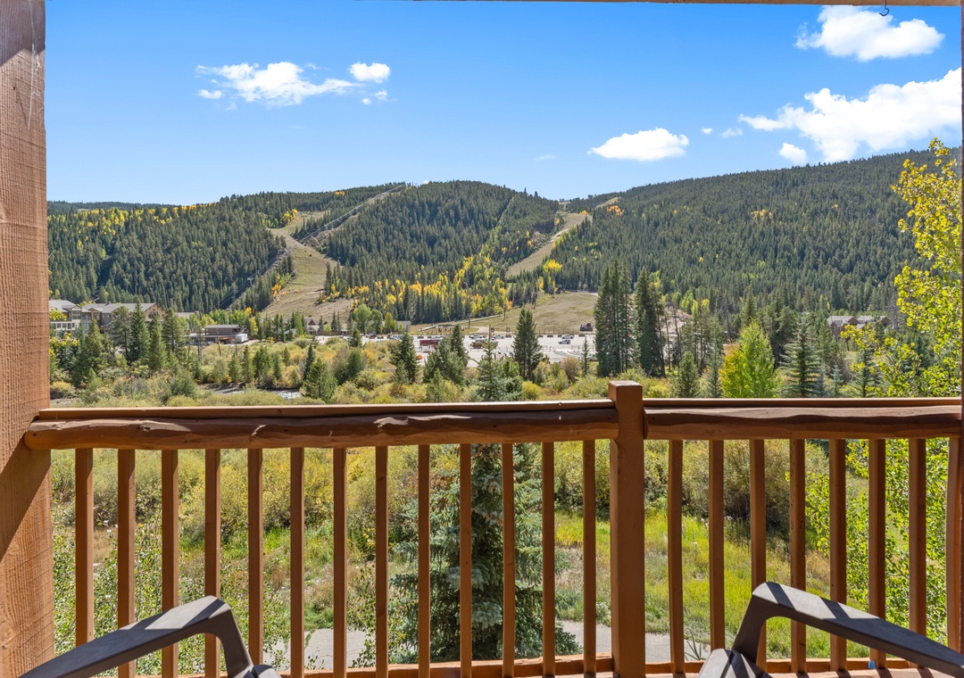 Wake up to stunning mountain vistas from your private balcony, where ski slopes and forest-covered peaks create the perfect backdrop for your morning coffee.