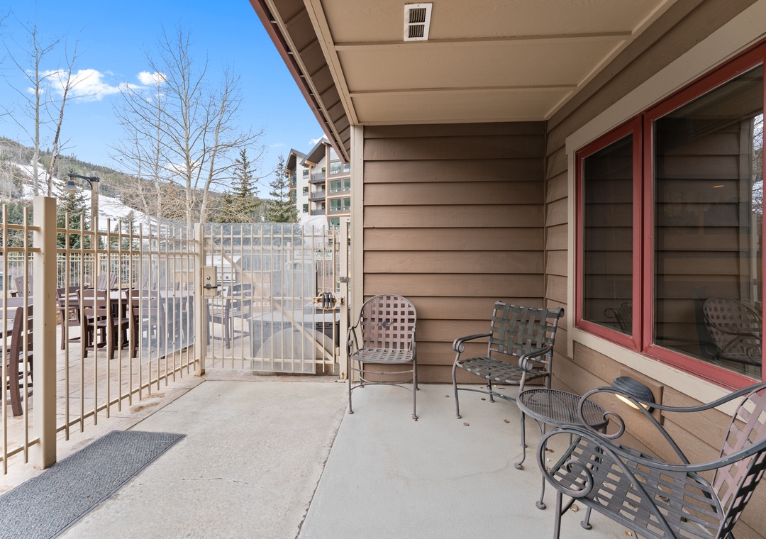 Unwind on your private balcony with mountain views, where comfortable seating awaits your morning coffee or evening relaxation.