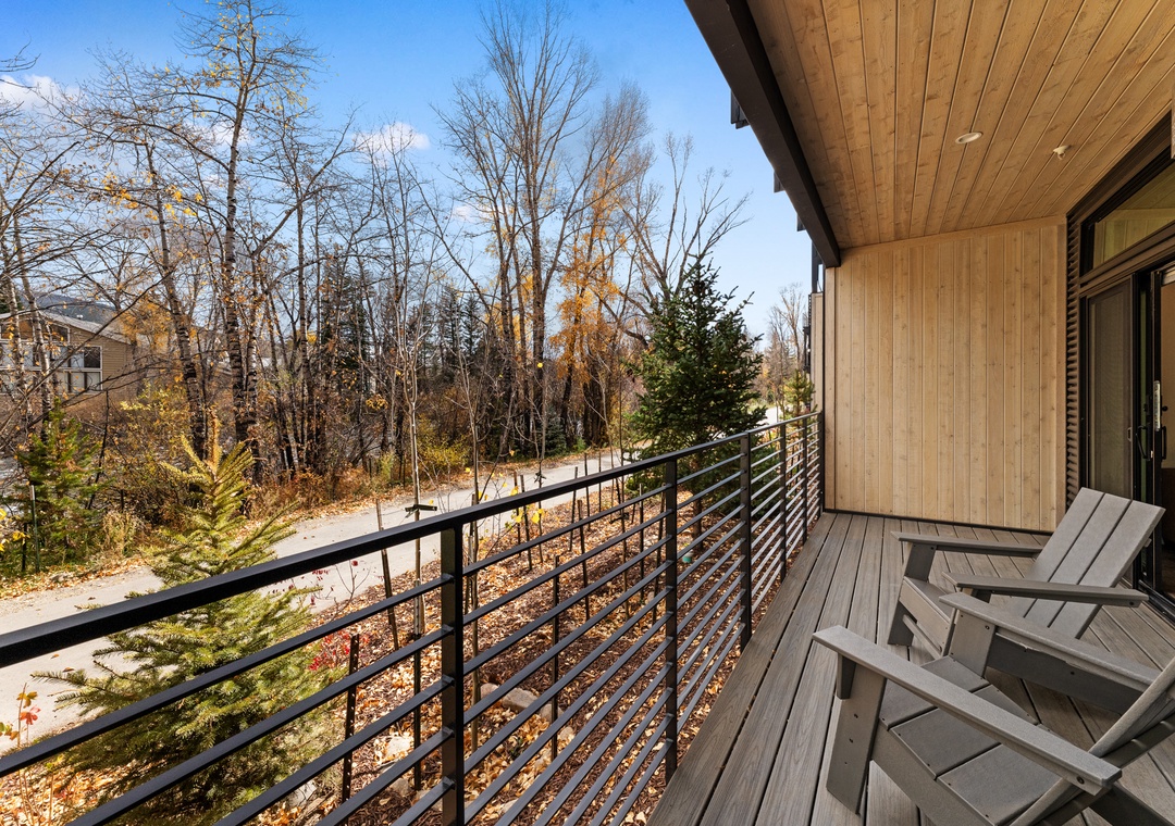 Step onto your private balcony and soak in autumn's golden landscape from comfortable lounge chairs.