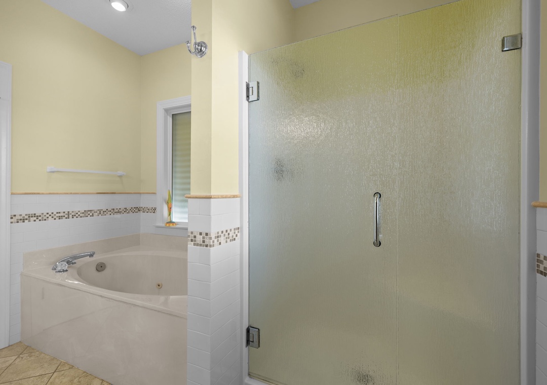 Primary Bath Tub and Shower