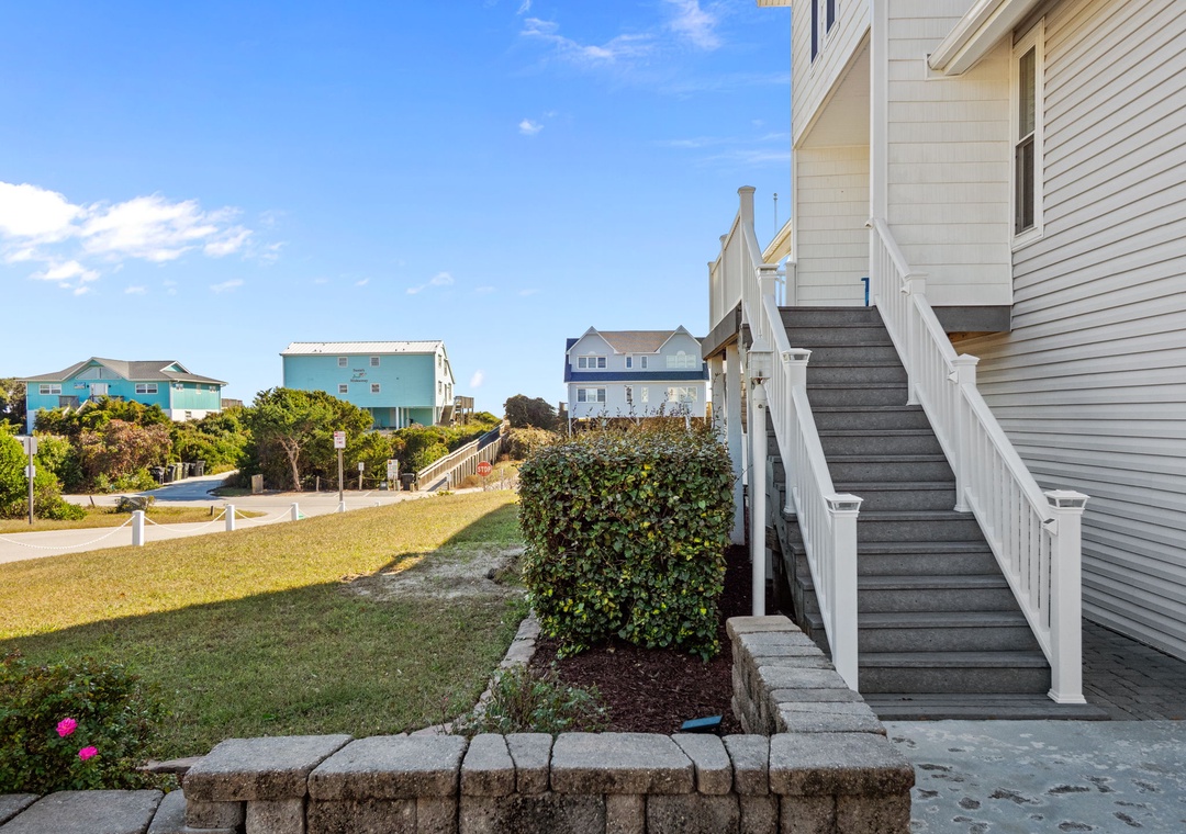 Side Yard and Entrance Stairs