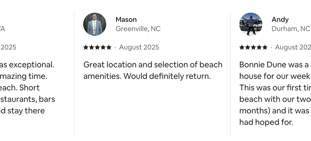 Reviews from previous listing!