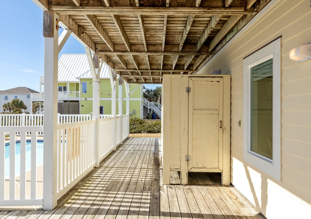 Outdoor Shower and Grill Area