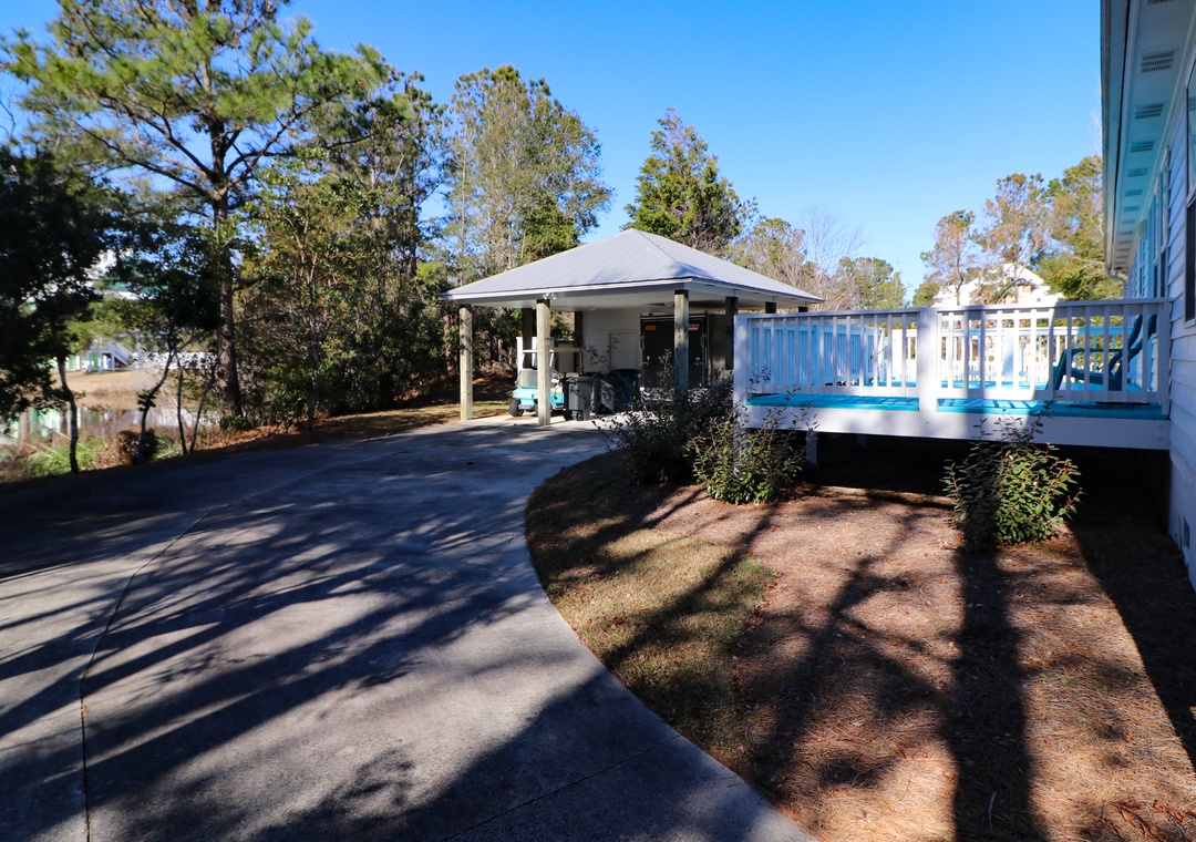 Golf cart and driveway