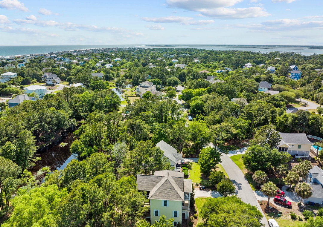 Drone Shot of the home and neighborhood.