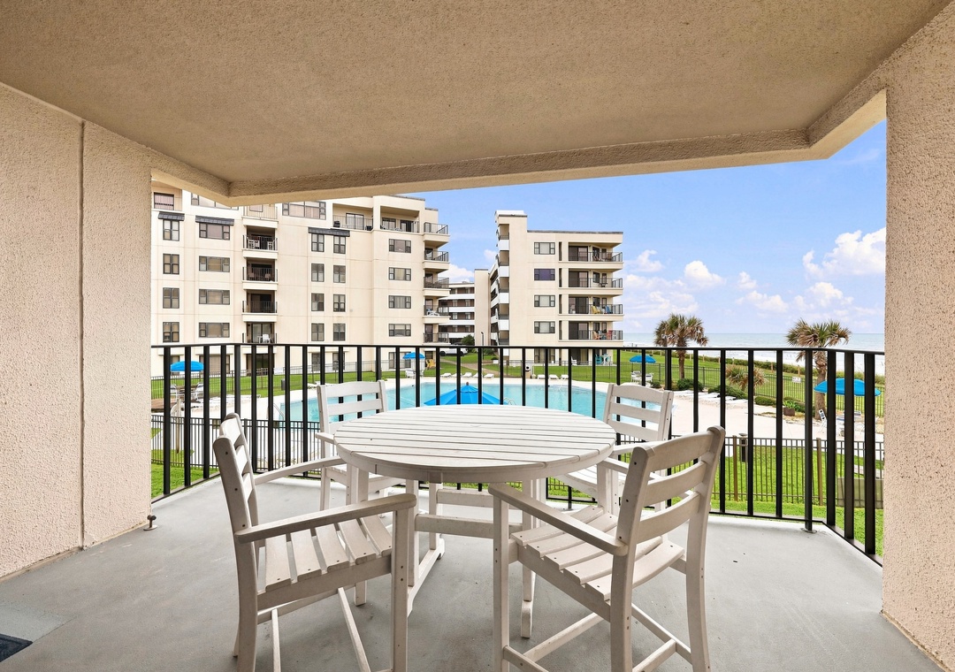 Summer Winds B-233 | Furnished Balcony with Pool and Ocean Views