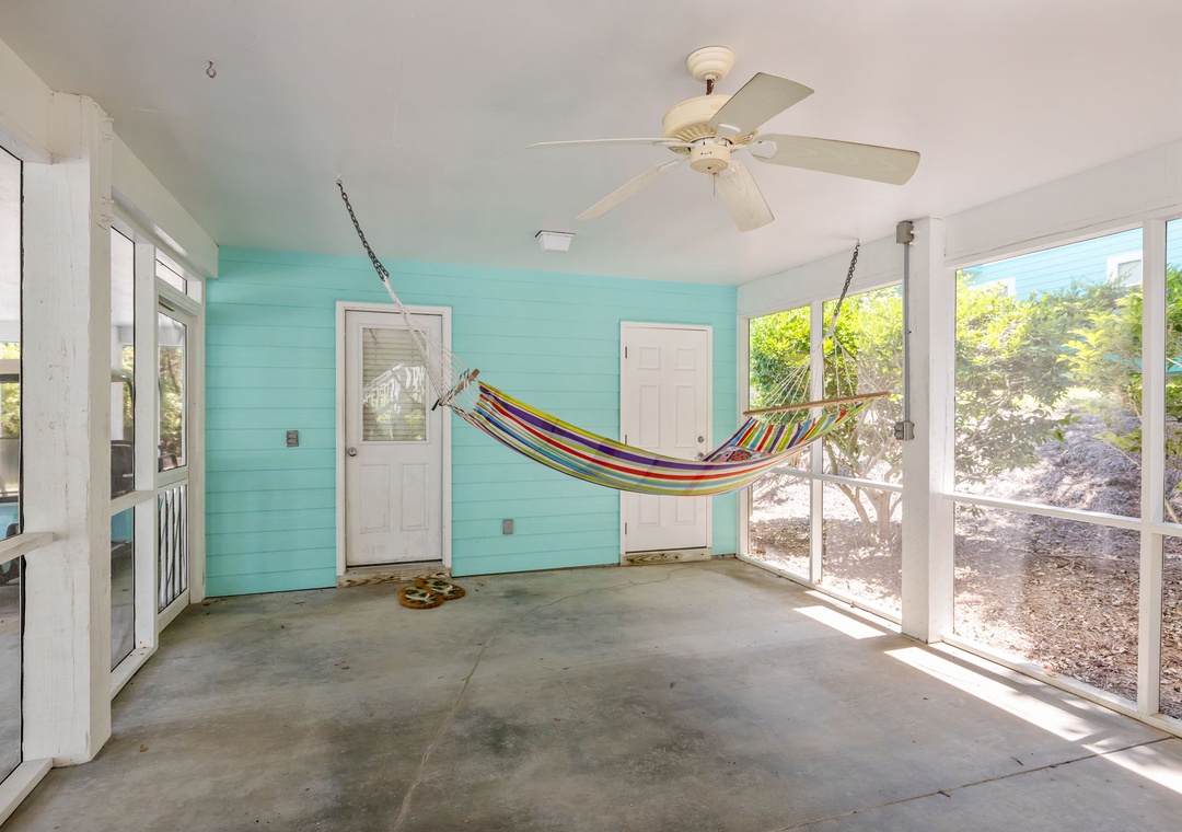 Hammock in Screened in Porch