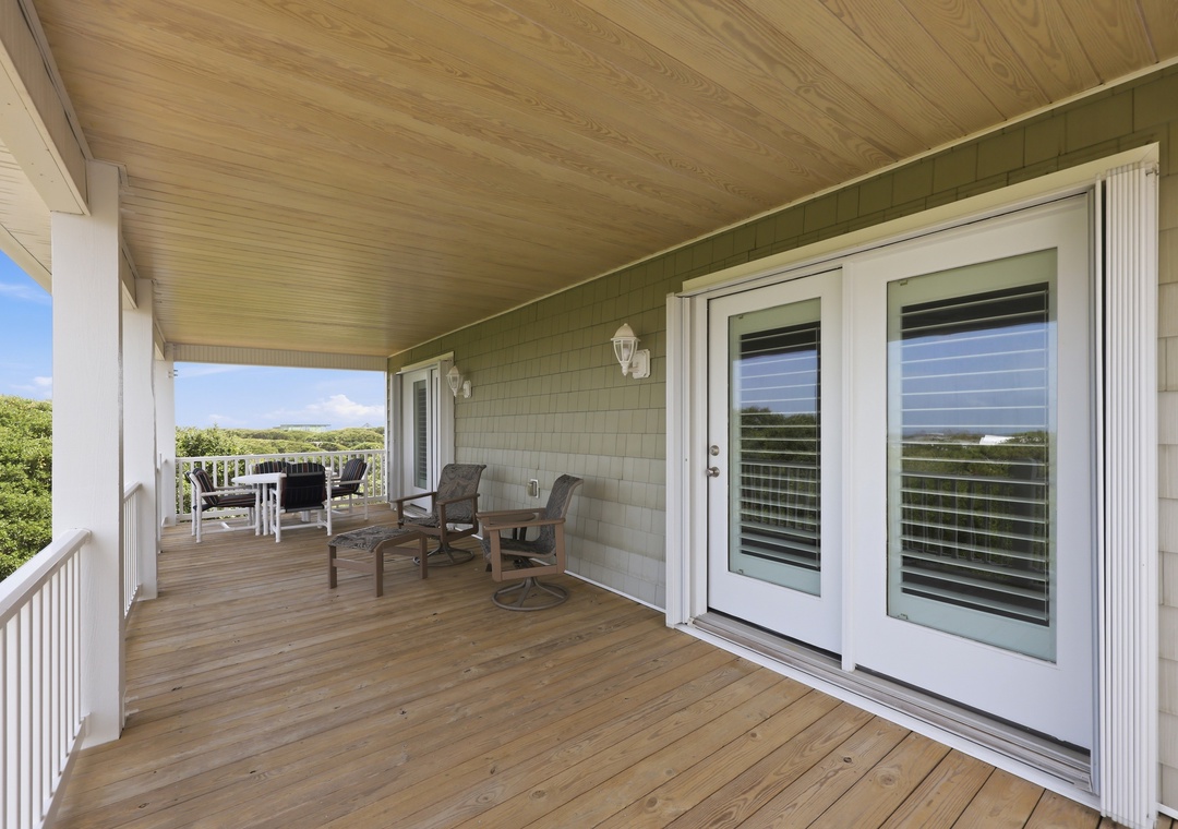 Blue Chair Stays | Covered Porch