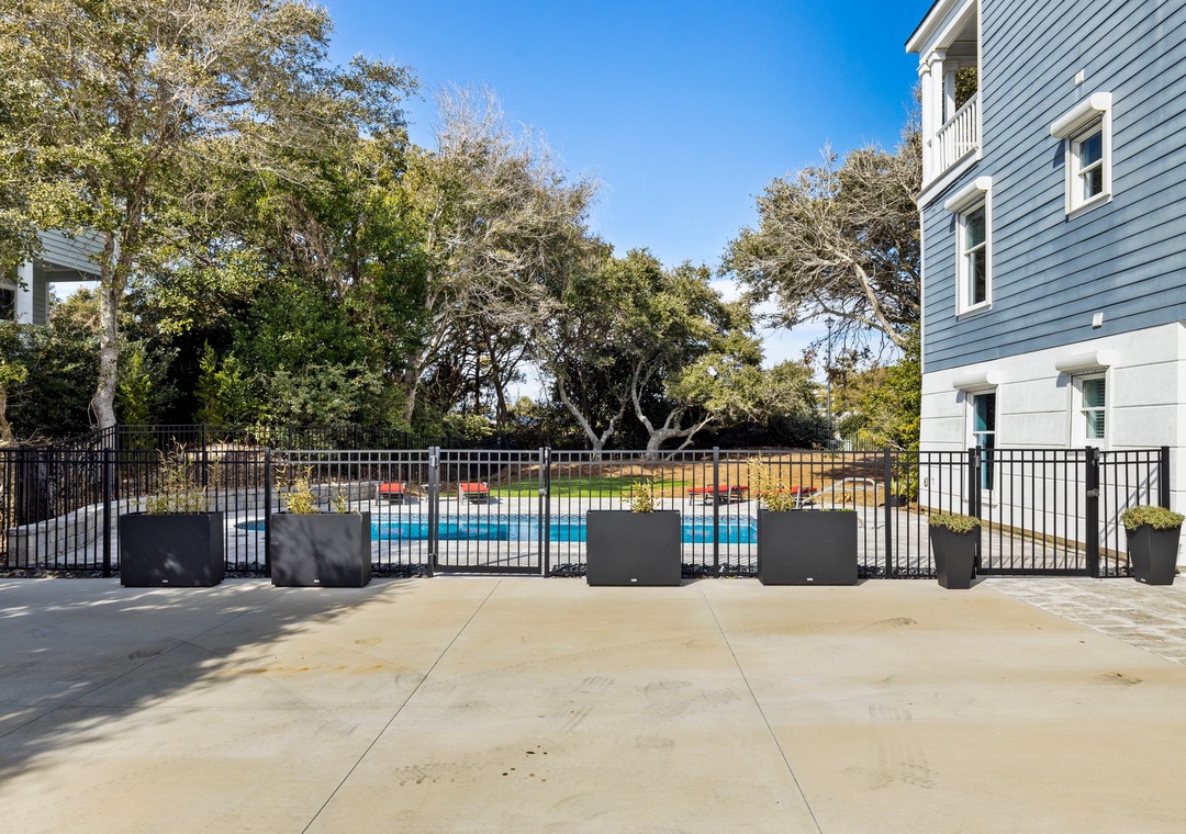 Driveway and pool view