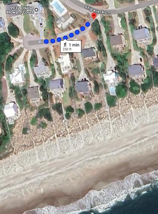 Jolly Sixpence East beach access map 